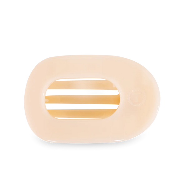 Almond Beige Flat Round Clip - Large