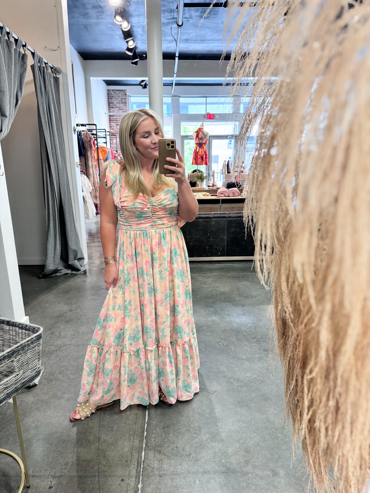 Ribbon Tie Floral Maxi