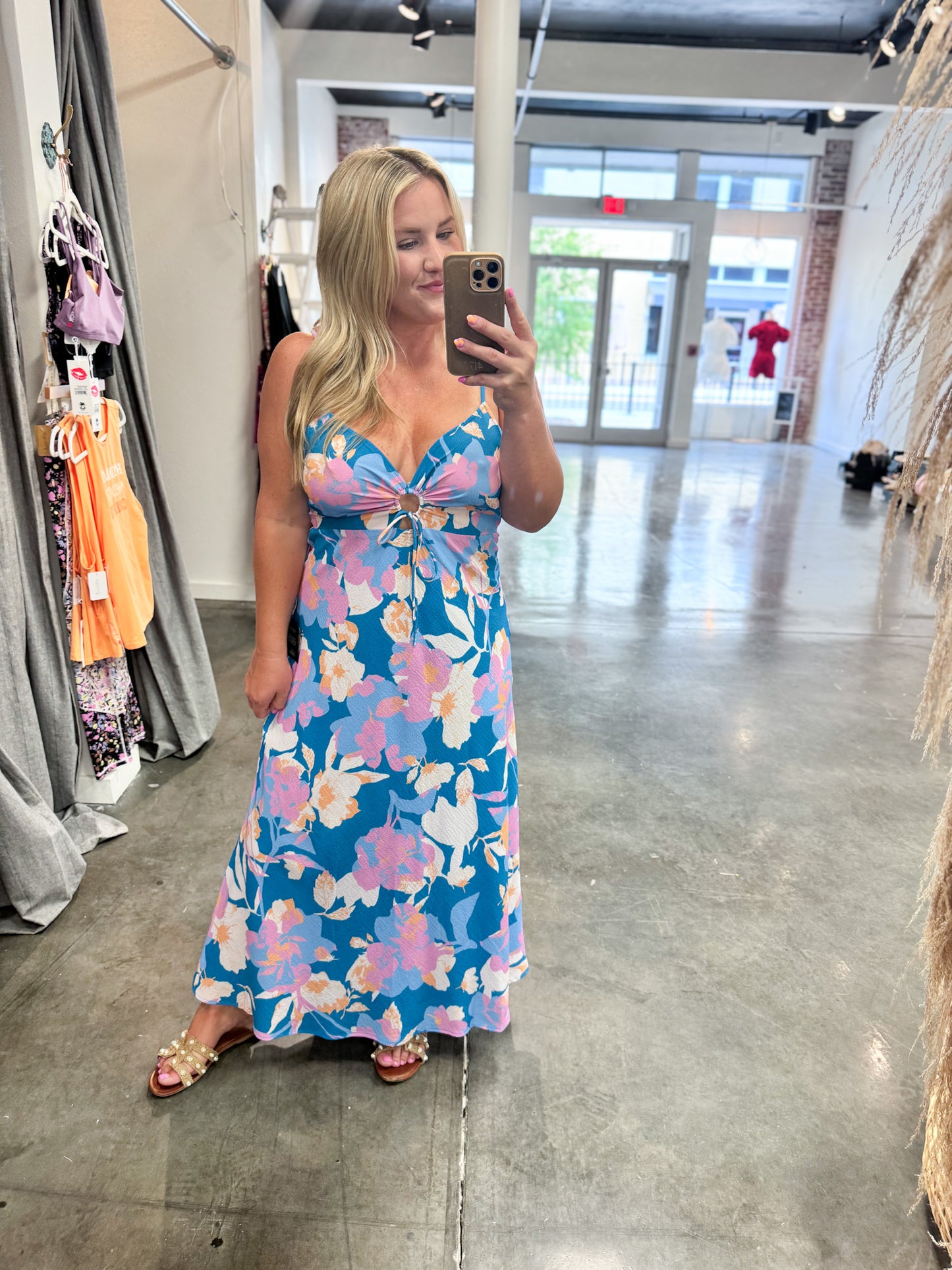 Sun Tropical Floral Midi Dress