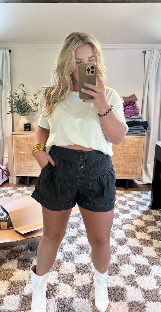 Denim Cutie Flare Shorts