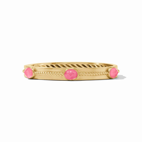 Nassau Stone Hinge Bangle - Iridescent Peony Pink