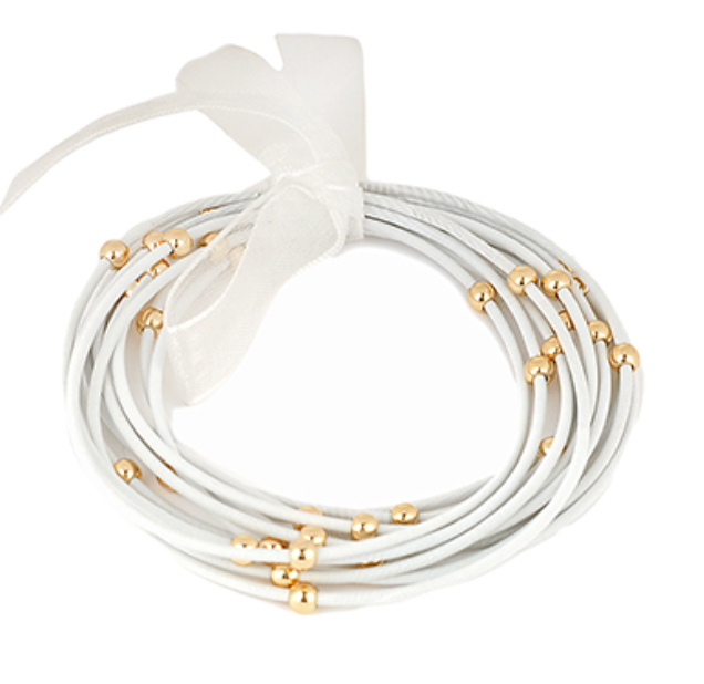 12 Row Colored Bracelet - White