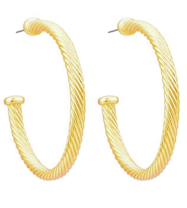 Matte Gold Cable Hoops