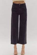 Wide Leg Pant w/ Braided Waist Detail