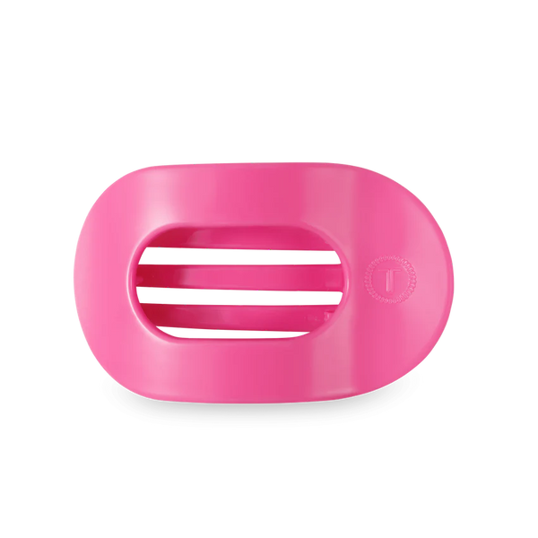 Paradise Pink Flat Round Hair Clip - Medium
