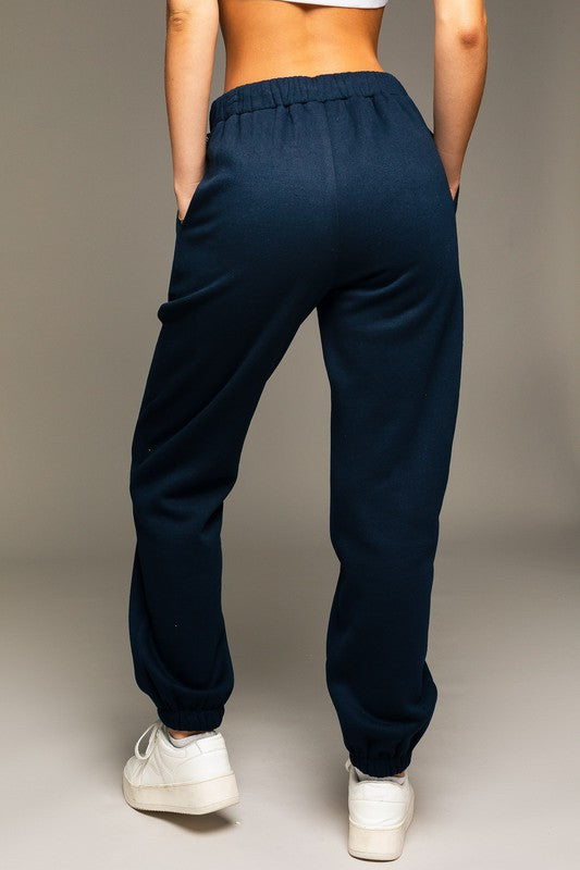 High Rise Sweatpants W/ Drawstring