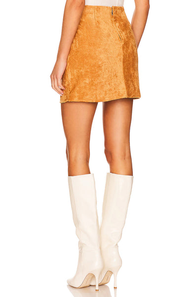 Toasted Caramel Wrap Mini Skirt