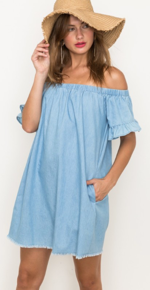 Tencel Off The Shoulder Dress