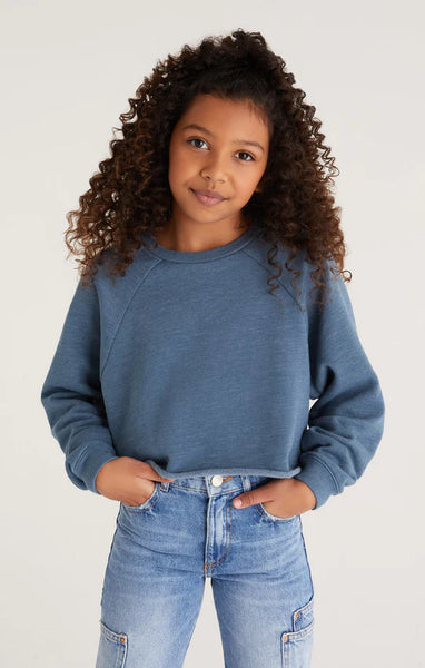 Girls Tori Crop Sweatshirt | Caribbean Blue