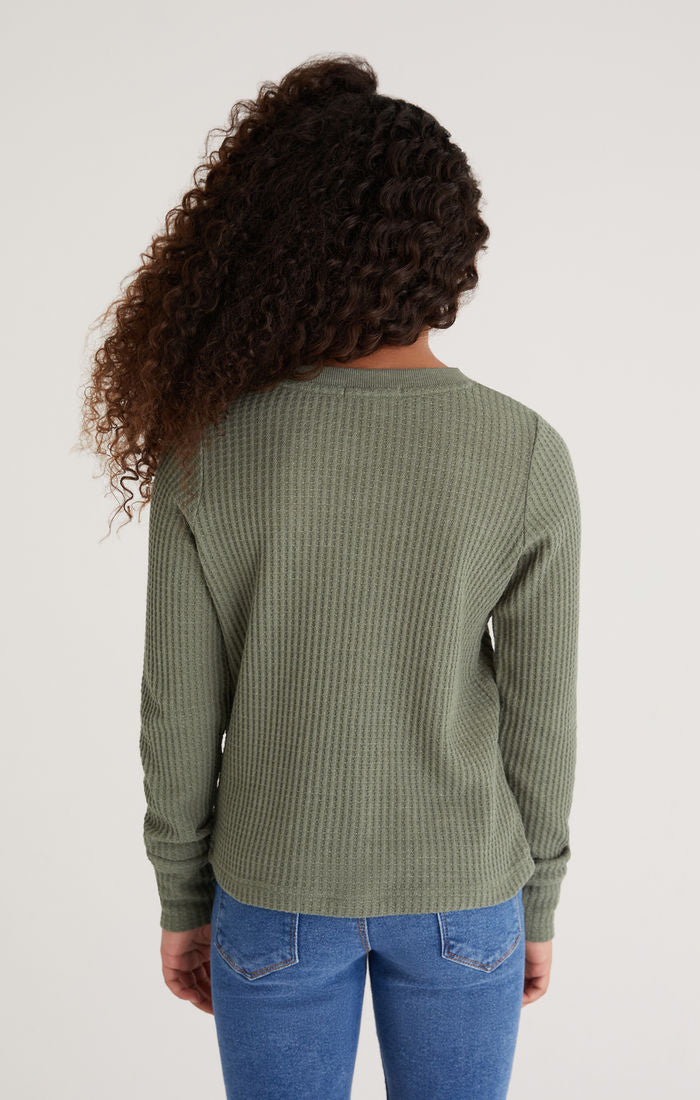 Girls Orchard Waffle Long Sleeve Top